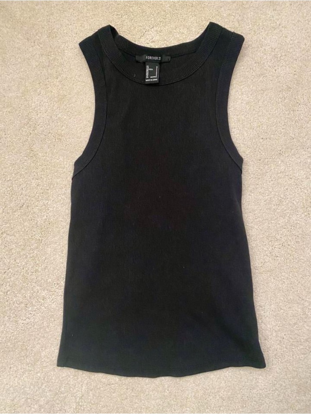 Forever 21 Black Sleeveless Ribbed Tank